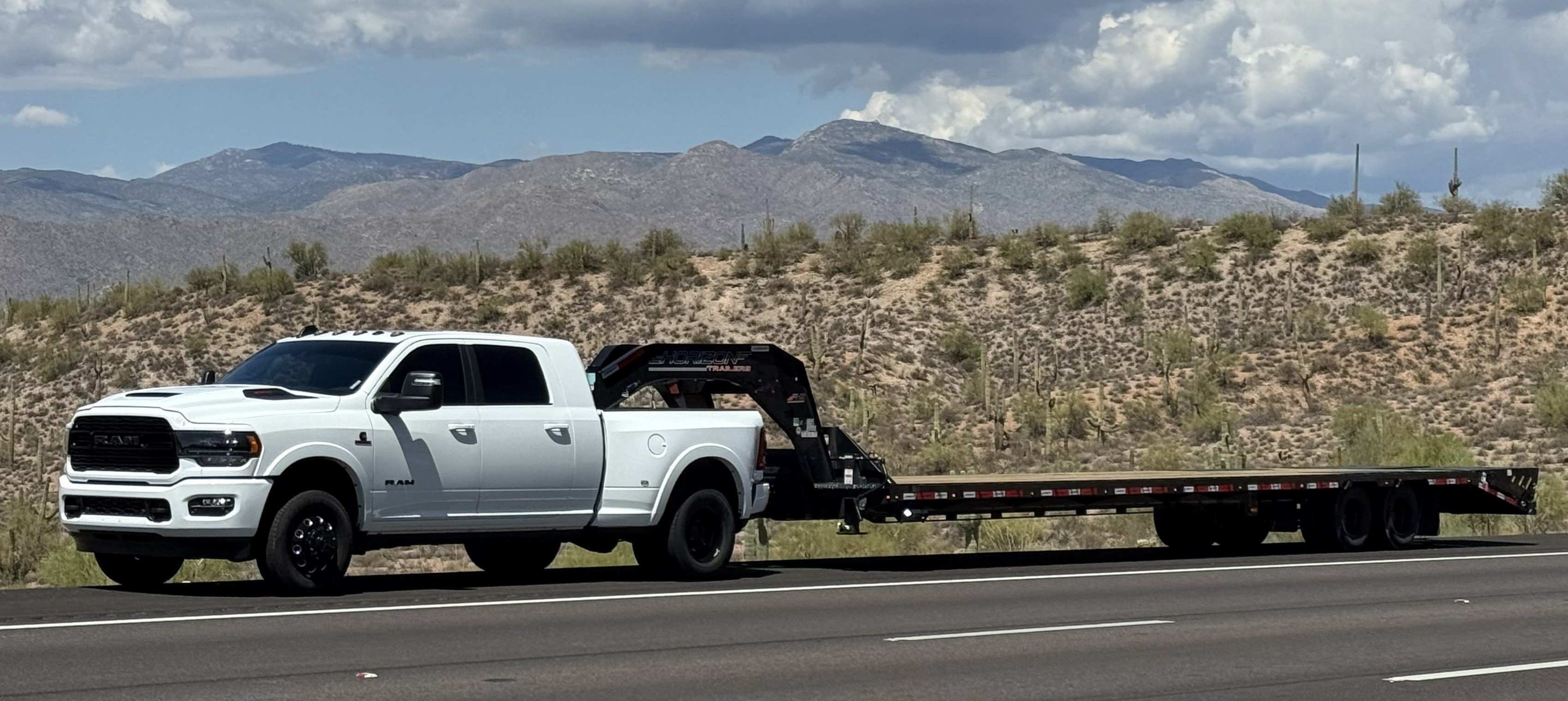 Driven Transport truck and trailer on Arizona highway